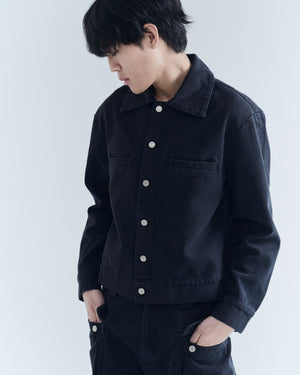 Light canvas work jacket - Black view 3